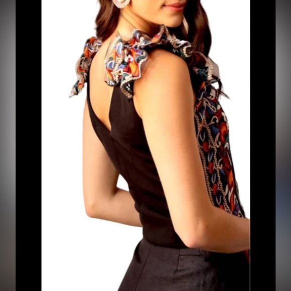 Anthropologie Eva Franco Colorful Embroidered Corset Blouse - Picture 5 of 11